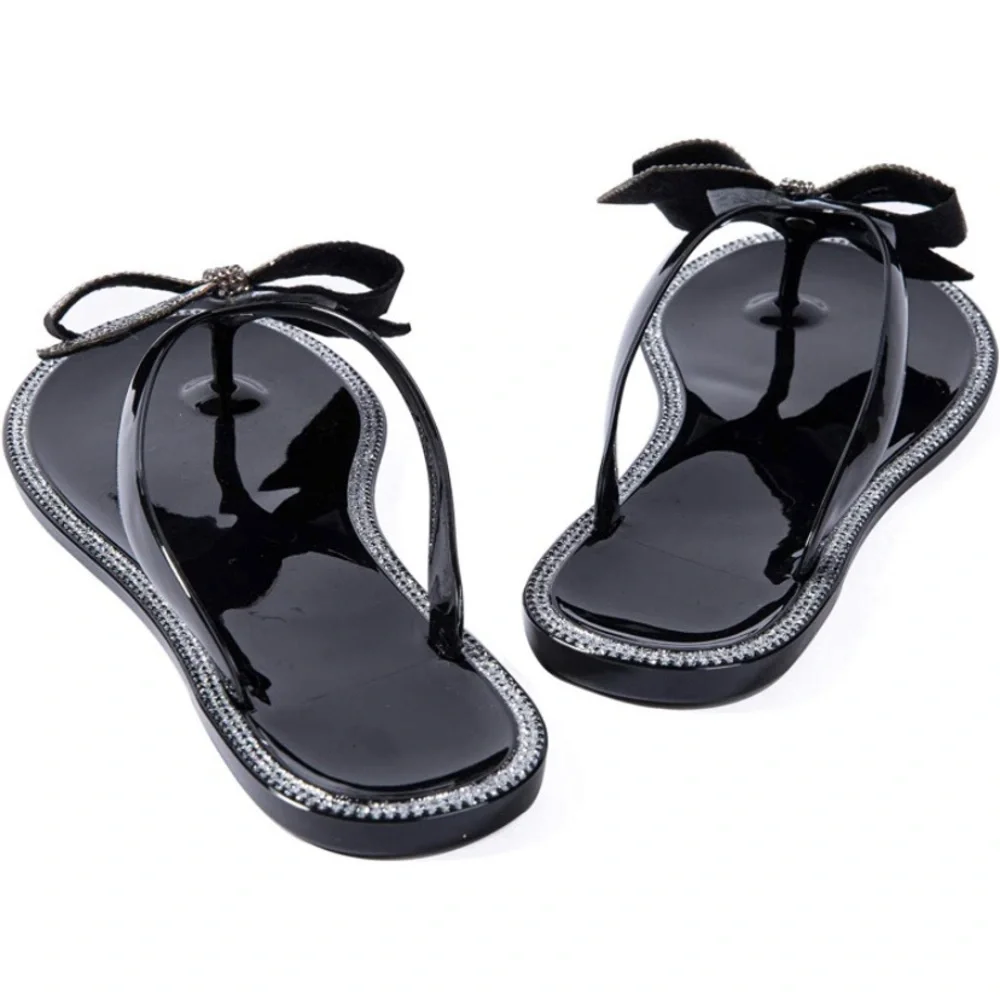 NWOT - Flip Flops with Rhinestones and Bows. - Picture 3 of 5